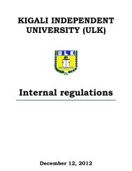 Internal regulations - Kigali Independent University ULK