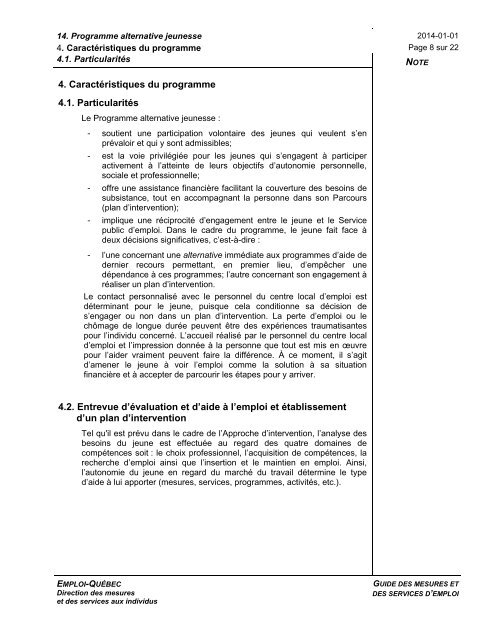 Programme alternative jeunesse - Emploi et solidarité sociale