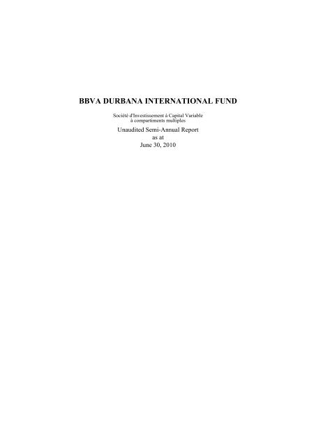 BBVA International Fund - Banque Privée Edmond de Rothschild ...