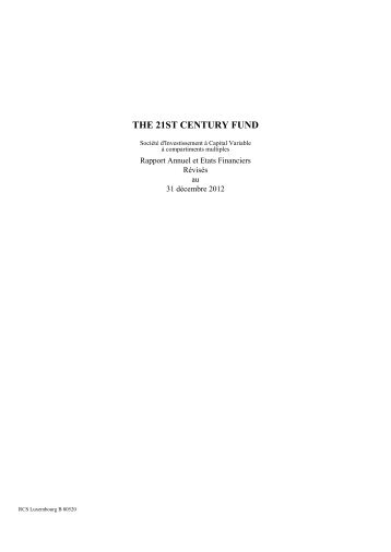 the 21st century fund - Banque Privée Edmond de Rothschild Europe