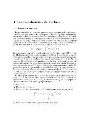 1 Les transformées de Laplace. - Cours Houchmandzadeh