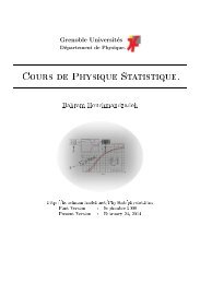 Cours de Physique Statistique. - Cours Houchmandzadeh