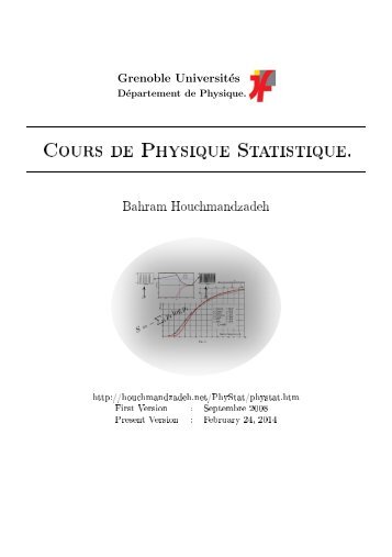 Cours de Physique Statistique. - Cours Houchmandzadeh