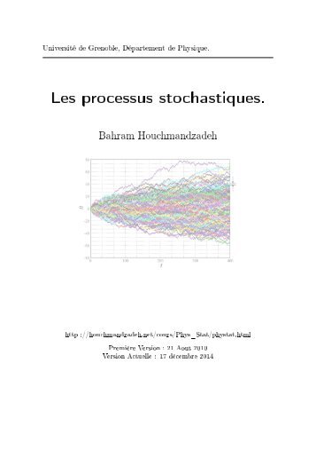 Les processus stochastiques - Cours Houchmandzadeh