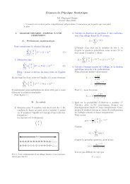 Examen de Physique Statistique. - Cours Houchmandzadeh