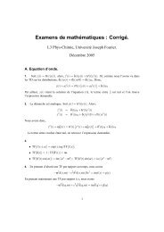 Examens de mathématiques : Corrigé.