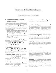 Examen de Mathématiques - Cours Houchmandzadeh