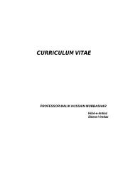 CURRICULUM VITAE - University Of Health Sciences Lahore