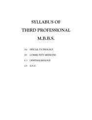 syllabus of third professional mbbs (a) special pathology