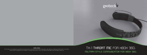 TX-1 THROAT MIC FOR XBOX 360® - Gioteck