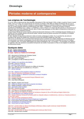 Les origines de l'archéologie (format pdf) - Inrap