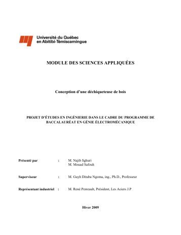 MODULE DES SCIENCES APPLIQUÃES