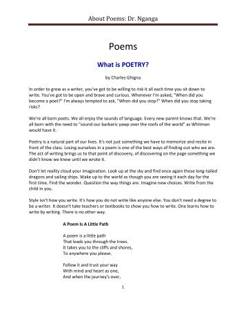 About Poems: Dr. Nganga