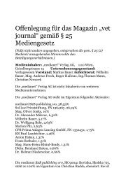 Offenlegung fÃ¼r das Magazin âvet journalâ gemÃ¤Ã Â§ 25 Mediengesetz