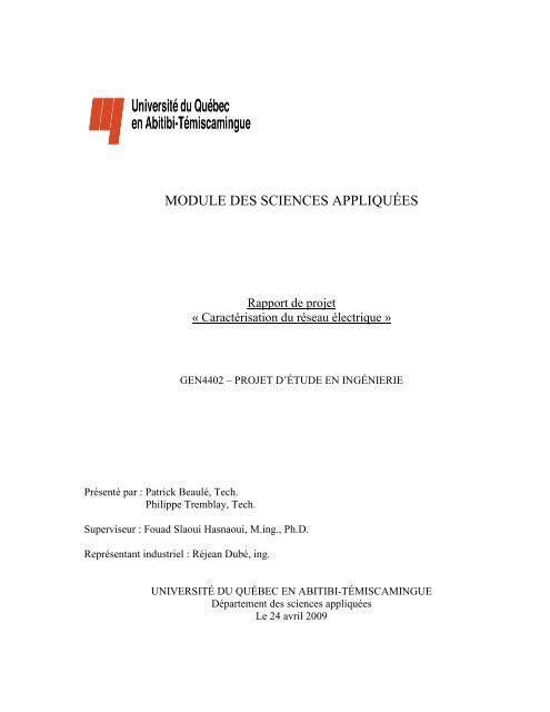 MODULE DES SCIENCES APPLIQUÃES