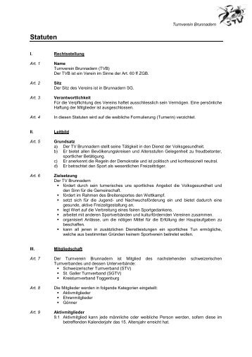 Statuten als PDF - beim Turnverein Brunnadern
