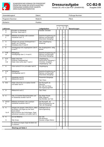 Dressuraufgabe CC-B2-B - Schweizerischer Verband für Pferdesport