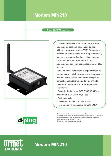 O modem GSM/GPRS da Urmet Daruma é um