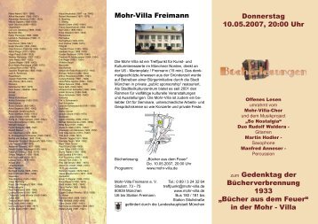Infos im Mohr-Villa Flyer - BÃ¼cherlesung