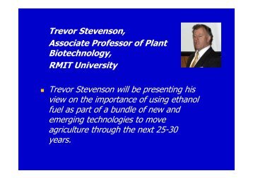 Trevor Stevenson, Food Sciences School, RMIT University - Nuffield ...