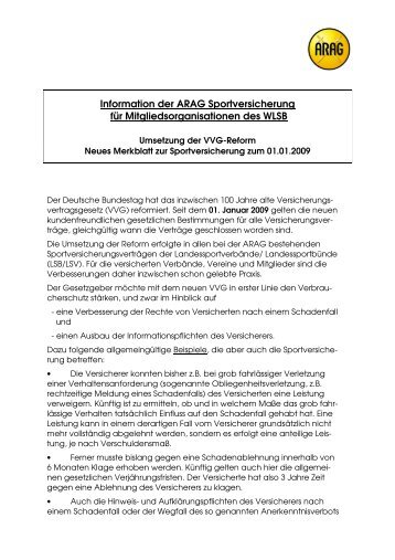 VVG-Reform - Neues Merkblatt 2009