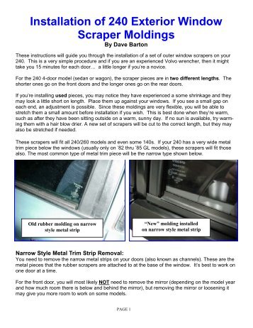 Volvo 240 Window Scraper Installation - DaveBarton.com
