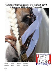 Haflinger Schweizermeisterschaft 2010 - Schweizer Haflingerverband