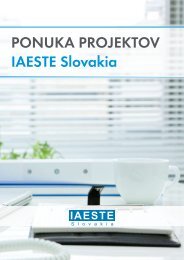 Ponuka Projektov IaeSte Slovakia - IAESTE Firmenportal