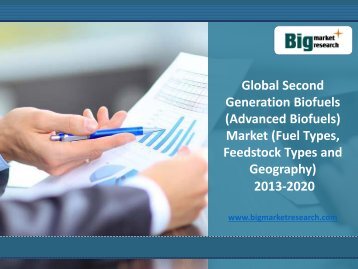 Global Second Generation Biofuels Market Growth, Application, 2020