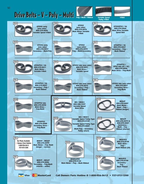 Drive Belts A V A Poly A Multi Demers Parts International