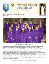 June 9, 2013 - St. Francis Xavier Catholic Church and School ...