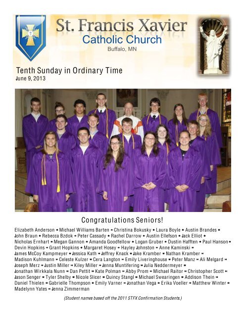 June 9, 2013 - St. Francis Xavier Catholic Church and School ...