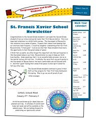St. Francis Xavier School Newsletter - St. Francis Xavier Catholic ...