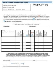 Transcript Request Form - Manheim Township School District