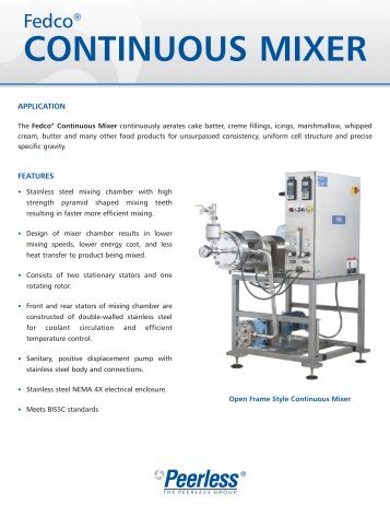 FedcoÂ® CONTINUOUS MIXER - Peerless Food Equipment