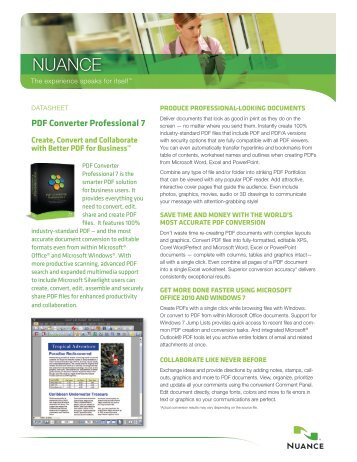 Features of Nuance PDF Converter Enterprise 7.3