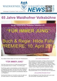 Waidhofner Volksbühne - News1/2015