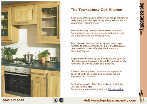 The Tewkesbury Oak Kitchen - Top Class Carpentry