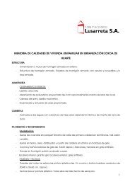 1 memoria de calidades de vivienda unifamiliar en urbanización ...