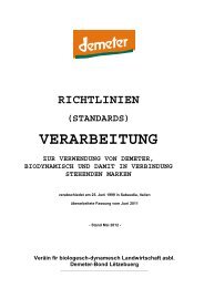 richtlinien (standards) verarbeitung zur ... - Demeter Luxemburg