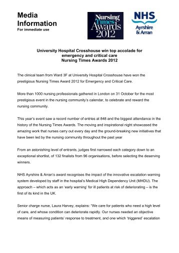 to download the press release. - NHS Ayrshire and Arran.