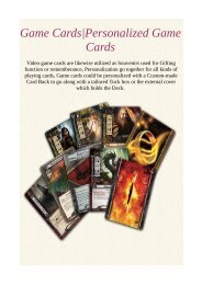 Game Cards|Personalized Game Cards