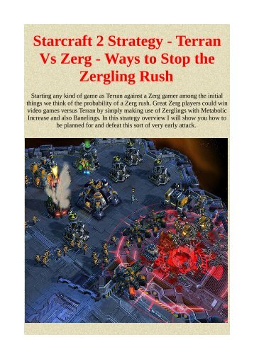 Starcraft 2 Strategy - Terran Vs Zerg - Ways to Stop the Zergling Rush