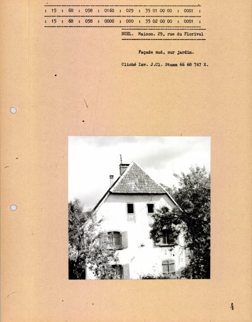 Commune : Buhl 68 (aire d'étude : Guebwiller) Adresse : Florival ...