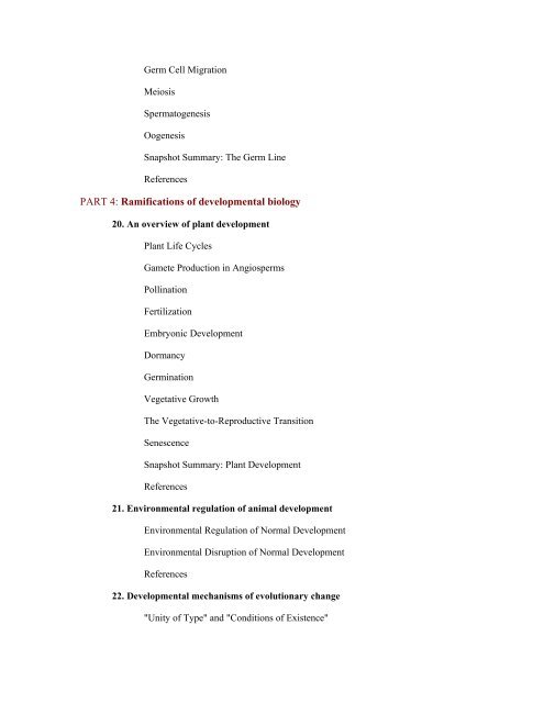 The Questions of Developmental Biology