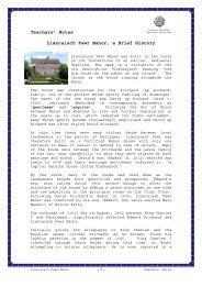 Teachers' Notes Llancaiach Fawr Manor, a Brief History