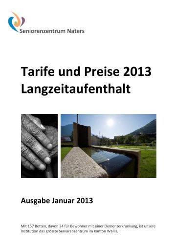 Download Flyer Tarife und Preise - Seniorenzentrum Naters