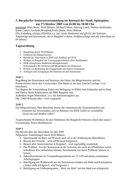 Protokoll Seniorenrat Burgdorf