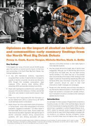 Opinions on the impact of alcohol on individuals and communities ...