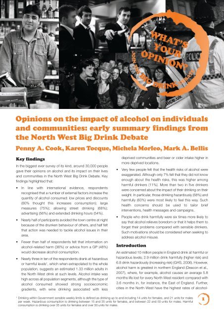 Opinions on the impact of alcohol on individuals and communities ...